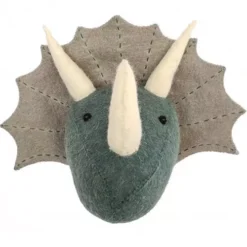 Fiona Walker Dierenkop Triceratops - Blauw Grijs - Mini