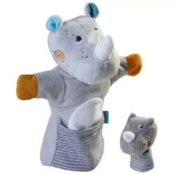 Haba Handpop Neushoorn Met Baby