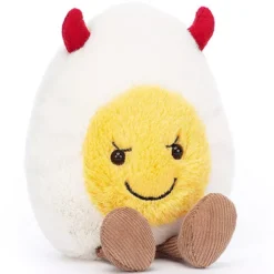 Jellycat Amuseables Knuffel Gekookt Ei - Duiveltje - 14 Cm