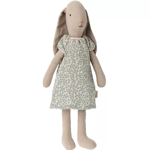 Maileg Knuffelkonijn Nachtjapon Blauwe Bloemen - Maat 2 - 27 Cm