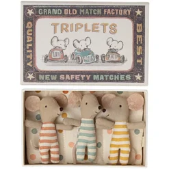 Maileg Knuffelmuisjes In Luciferdoosje - Drieling - 8 Cm