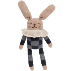 Main Sauvage Knuffelkonijn Navy Check Pyjamas - 22 Cm