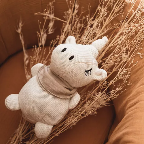 Mrs Ertha Hydrofieldoek En Knuffelrammelaar Eenhoorn - Ivory - Afbeelding 4