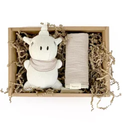 Mrs Ertha Hydrofieldoek En Knuffelrammelaar Eenhoorn - Ivory