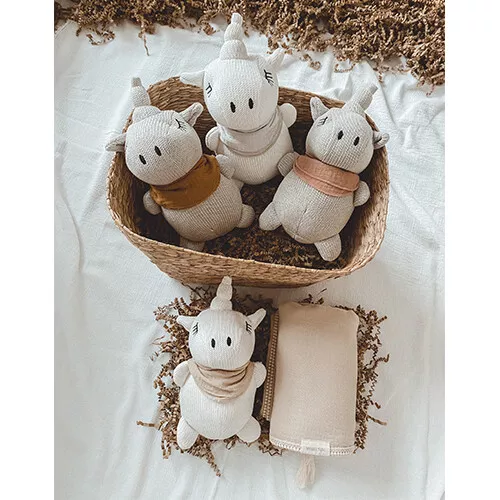 Mrs Ertha Hydrofieldoek En Knuffelrammelaar Eenhoorn - Ivory - Afbeelding 6