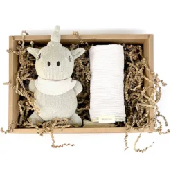 Mrs Ertha Hydrofieldoek En Knuffelrammelaar Eenhoorn - Vanilla