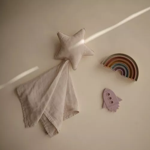 Mushie Knuffeldoek Star - Fog - Afbeelding 2
